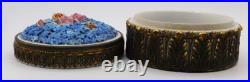 VTG Antique German Elfinware Porcelain Forget Me Not Powder Ormolu Trinket Box