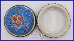 VTG Antique German Elfinware Porcelain Forget Me Not Powder Ormolu Trinket Box