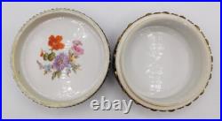 VTG Antique German Elfinware Porcelain Forget Me Not Powder Ormolu Trinket Box