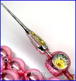 VTG Christmas Ornaments Mercury Glass Pink Tree Topper German USA Mixed Lot
