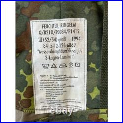 VTG German Army Jacket Pants Set 52/54 Military Flecktarn Camo Gore-Tex Parka
