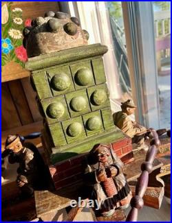 VTG German Black Forest Folk Art Wooden Chandelier Carved Figurines Hand Painted