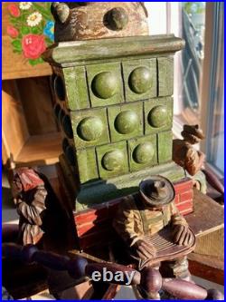 VTG German Black Forest Folk Art Wooden Chandelier Carved Figurines Hand Painted