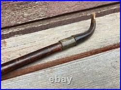 VTG LONG ANTIQUE GERMAN PORCELAIN PIPE PIPE WOOD STEM HUNTING w DEER 29.5 VTG LONG ANTIQUE GERMAN PORCELAIN PIPE PIPE WOOD STEM HUNTING w DEER 29.5