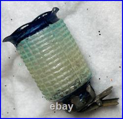 VTG antique GERMAN blown glass CANDLE LANTERN holder clip on christmas ornament