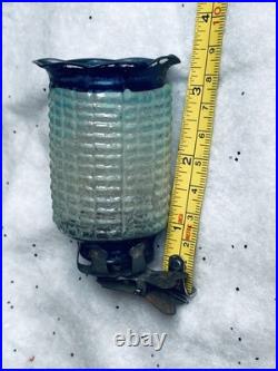 VTG antique GERMAN blown glass CANDLE LANTERN holder clip on christmas ornament