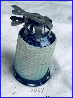 VTG antique GERMAN blown glass CANDLE LANTERN holder clip on christmas ornament