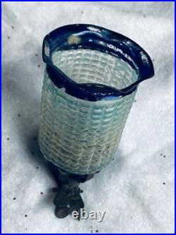 VTG antique GERMAN blown glass CANDLE LANTERN holder clip on christmas ornament
