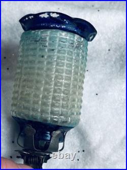 VTG antique GERMAN blown glass CANDLE LANTERN holder clip on christmas ornament