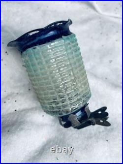 VTG antique GERMAN blown glass CANDLE LANTERN holder clip on christmas ornament