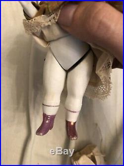 Very Unusual Mignonette Size White Bisque Or Parian 6 Antique German Doll