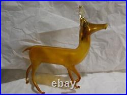 Vintage 1920's Bimini German Blown Art Glass DEER Christmas Ornament #N