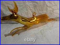 Vintage 1920's Bimini German Blown Art Glass DEER Christmas Ornament #Q