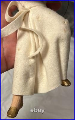 Vintage 1930's German Anna Fehrle Carved Wood Angel with Lute Christmas Ornament