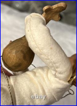 Vintage 1930's German Anna Fehrle Carved Wood Angel with Lute Christmas Ornament Vintage 1930's German Anna Fehrle Carved Wood Angel with Lute Christmas Ornament