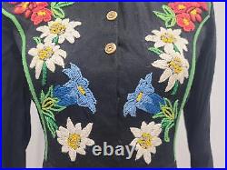 Vintage 1930s 1940s German Edelweiss Dress Alpine Flower WWII Austrian 28 waist Vintage 1930s 1940s German Edelweiss Dress Alpine Flower WWII Austrian 28 waist