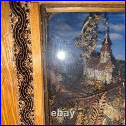 Vintage 1955 German Handmade Shadow Box Kitchen Scene Music Box Diorama Detailed