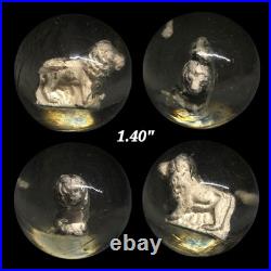 Vintage 1.40 German Lion Sulphide Marble