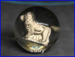 Vintage 1.40 German Lion Sulphide Marble