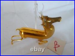 Vintage 20's Bimini German Blown GOLD / MERCURY Art Glass REINDEER Ornament
