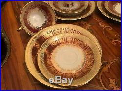 Vintage 6 cups 6 Saucer 6 Cake Plate 24k Gold German Bavaria Coffee Set