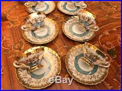Vintage 6 cups 6 saucers Pot Milk Sugar German PR Bavaria Porcelain Coffee Set