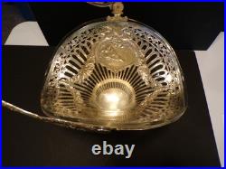 Vintage. 800 German Silver Brides Basket Blown Glass Bowl Germany 4lbs g Vintage. 800 German Silver Brides Basket Blown Glass Bowl Germany 4lbs g