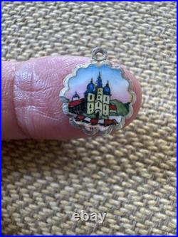 Vintage 800 Silver Charm Antique German Scenic Enameled Vintage 800 Silver Charm Antique German Scenic Enameled