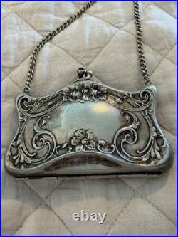 Vintage ANTIQUE German Silver Coin Purse Heavily Embossed Circa 1900-1925 Vintage ANTIQUE German Silver Coin Purse Heavily Embossed Circa 1900-1925
