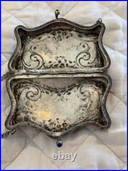 Vintage ANTIQUE German Silver Coin Purse Heavily Embossed Circa 1900-1925