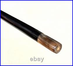 Vintage Antique 1920 Art Deco German Silver Alpaca Black Wood Walking Stick Cane