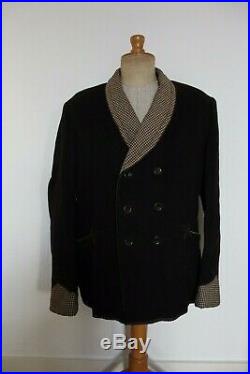 Vintage Antique 1920s 1930s German brown Smoking Jacket Wooljacket House Jacket