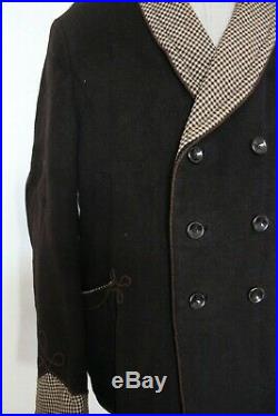 Vintage Antique 1920s 1930s German brown Smoking Jacket Wooljacket House Jacket