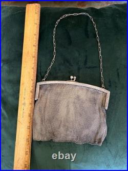 Vintage Antique 1920s German Silver Art Nouveau Mesh Handbag Chain Mail Purse