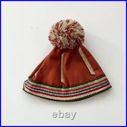 Vintage Antique 20s German Portona 100% Wool Felt Ski Hat Pom Beanie Cap RARE