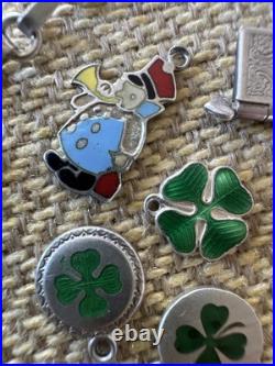 Vintage Antique 800 Silver German Begging Bracelet With 6 Exceptional Charms Vintage Antique 800 Silver German Begging Bracelet With 6 Exceptional Charms