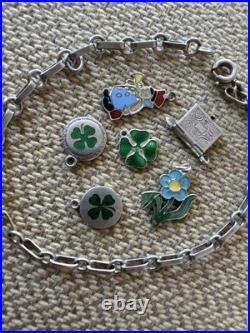 Vintage Antique 800 Silver German Begging Bracelet With 6 Exceptional Charms Vintage Antique 800 Silver German Begging Bracelet With 6 Exceptional Charms