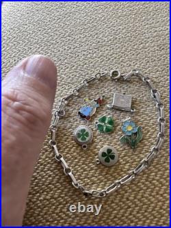 Vintage Antique 800 Silver German Begging Bracelet With 6 Exceptional Charms Vintage Antique 800 Silver German Begging Bracelet With 6 Exceptional Charms