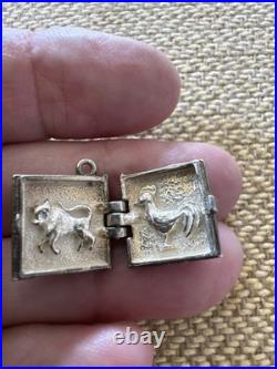 Vintage Antique 800 Silver German Begging Bracelet With 8 Exceptional Charms