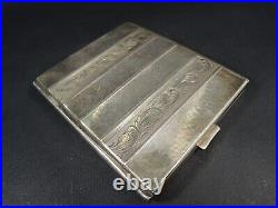 Vintage Antique Alpacca Hoka Silver Cigarette Case German 1948 to 1953