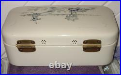 Vintage Antique Bread Box Baking Bin Enamel Enamelware German Delft Large 1950s Vintage Antique Bread Box Baking Bin Enamel Enamelware German Delft Large 1950s