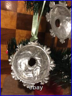 Vintage Antique Christmas Ornament Lot 3 reflectors German Soft Metal Tin Alloy