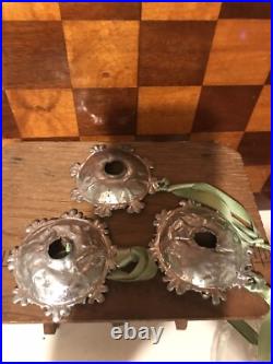 Vintage Antique Christmas Ornament Lot 3 reflectors German Soft Metal Tin Alloy