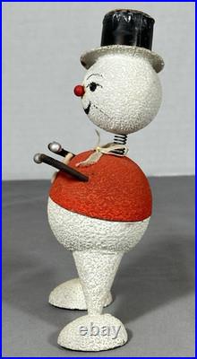 Vintage Antique Early German Candy Container Nodder Snowman Paper Mache Spring Vintage Antique Early German Candy Container Nodder Snowman Paper Mache Spring