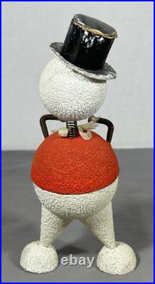 Vintage Antique Early German Candy Container Nodder Snowman Paper Mache Spring Vintage Antique Early German Candy Container Nodder Snowman Paper Mache Spring