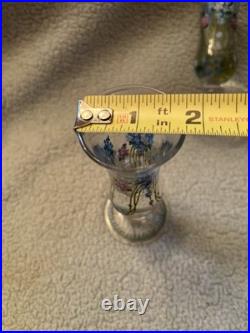 Vintage Antique Exquisite German enameled shot glasses cordials set of 4 LOC SS