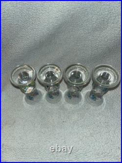 Vintage Antique Exquisite German enameled shot glasses cordials set of 4 LOC SS
