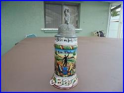 Vintage Antique GERMAN MILITARY REGIMENTAL BEER STEIN Lithophane Beer Mug WWI