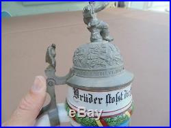 Vintage Antique GERMAN MILITARY REGIMENTAL BEER STEIN Lithophane Beer Mug WWI