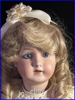 Vintage Antique German Bisque 22 Ball-Jointed Doll in LOVELY DRESS